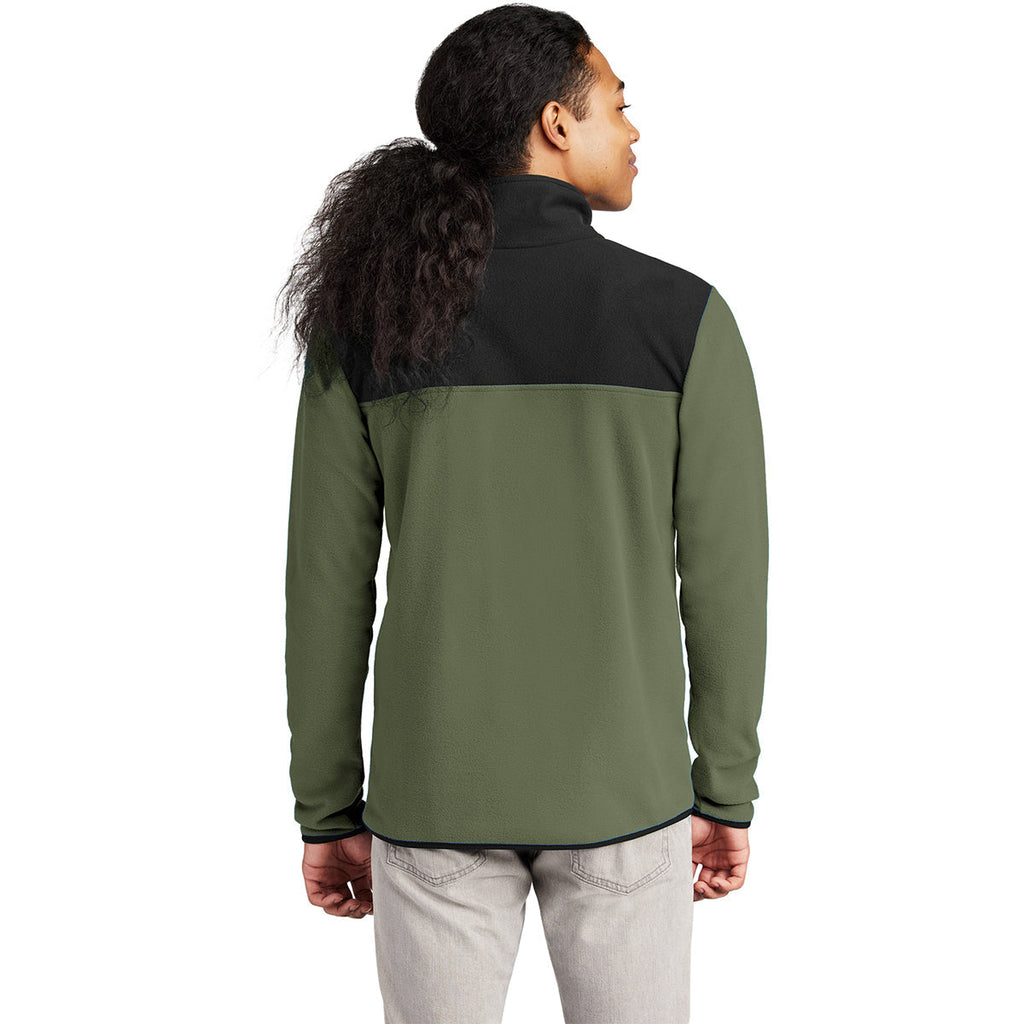 The North Face Men's New Taupe Green/TNF Black Glacier 1/4-Zip Fleece