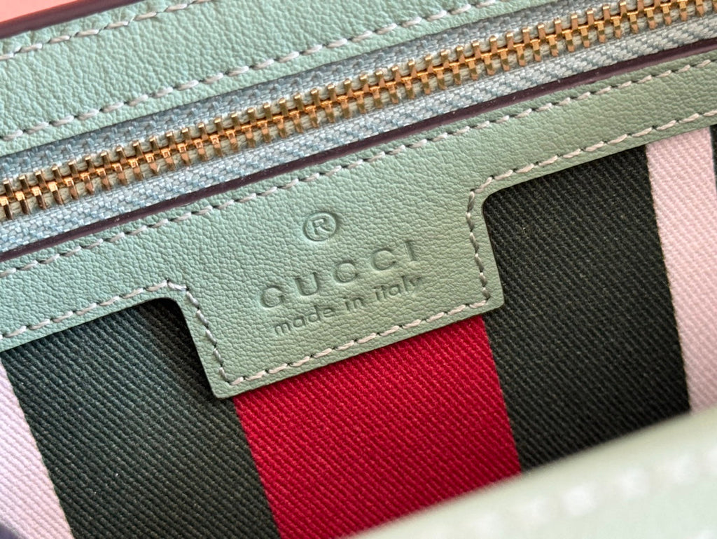 Gucci Emblem Wallet Monogram 20 in Sage Green Smooth Calfskin