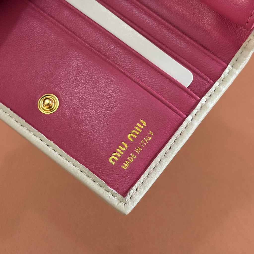 Small Matelassé Nappa Leather Wallet Fuchsia