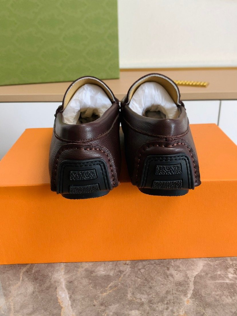 Brown Moc-Toe Slip-On Loafers — front