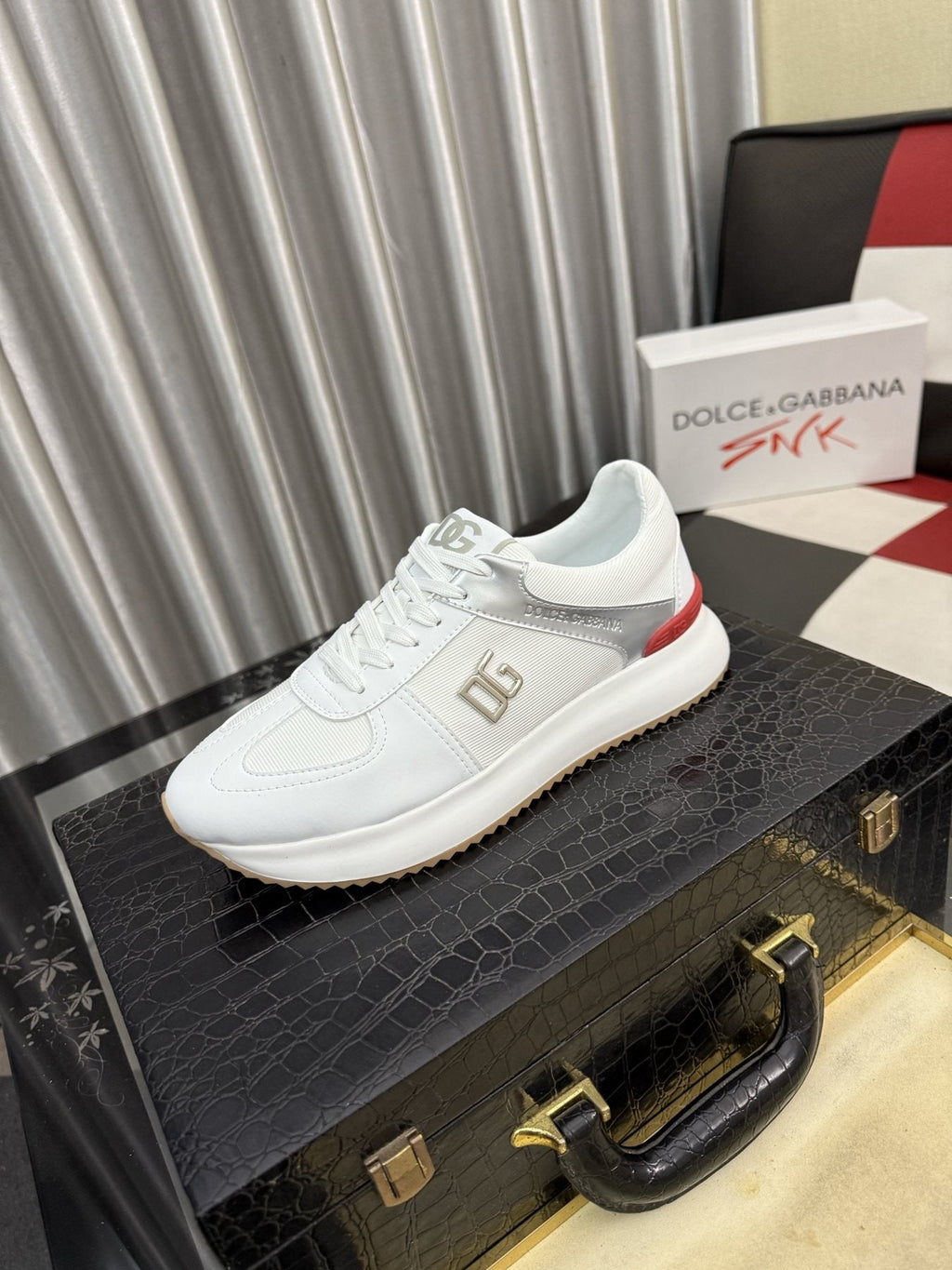 Dolce & Gabbana White Accent Low-Top Sneakers — front