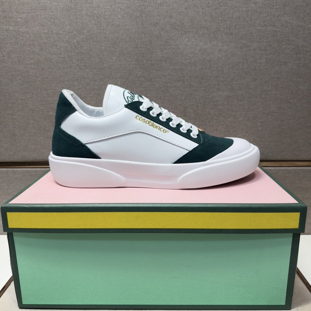 CASA BLANCA White and Dark Green Sneakers — hero