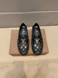 Louis Vuitton Checker-Woven Buckle Loafers — hero