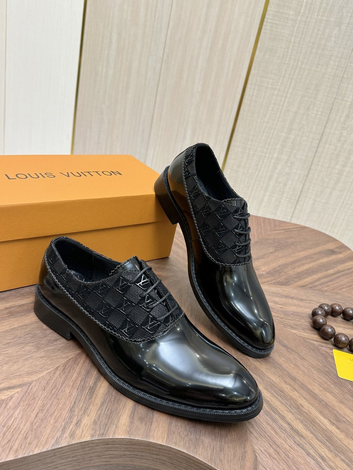 Louis Vuitton Textured Vamp Lace-Up Dress Shoes — front
