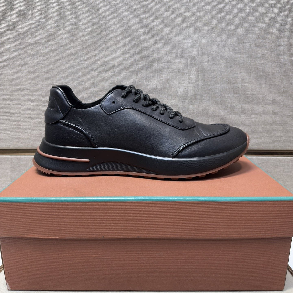 Loro Piana Black Leather Casual Sneakers — hero