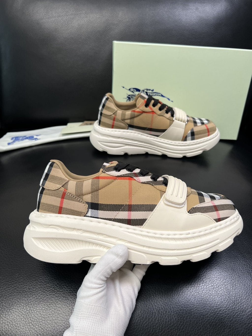Burberry Check Low-Top Sneakers — side