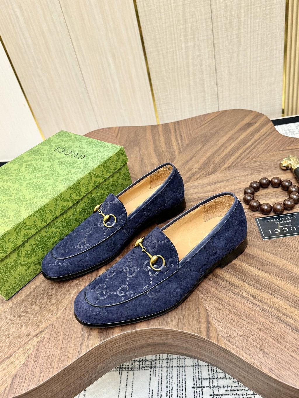 Gucci Horsebit Monogram Loafers — side