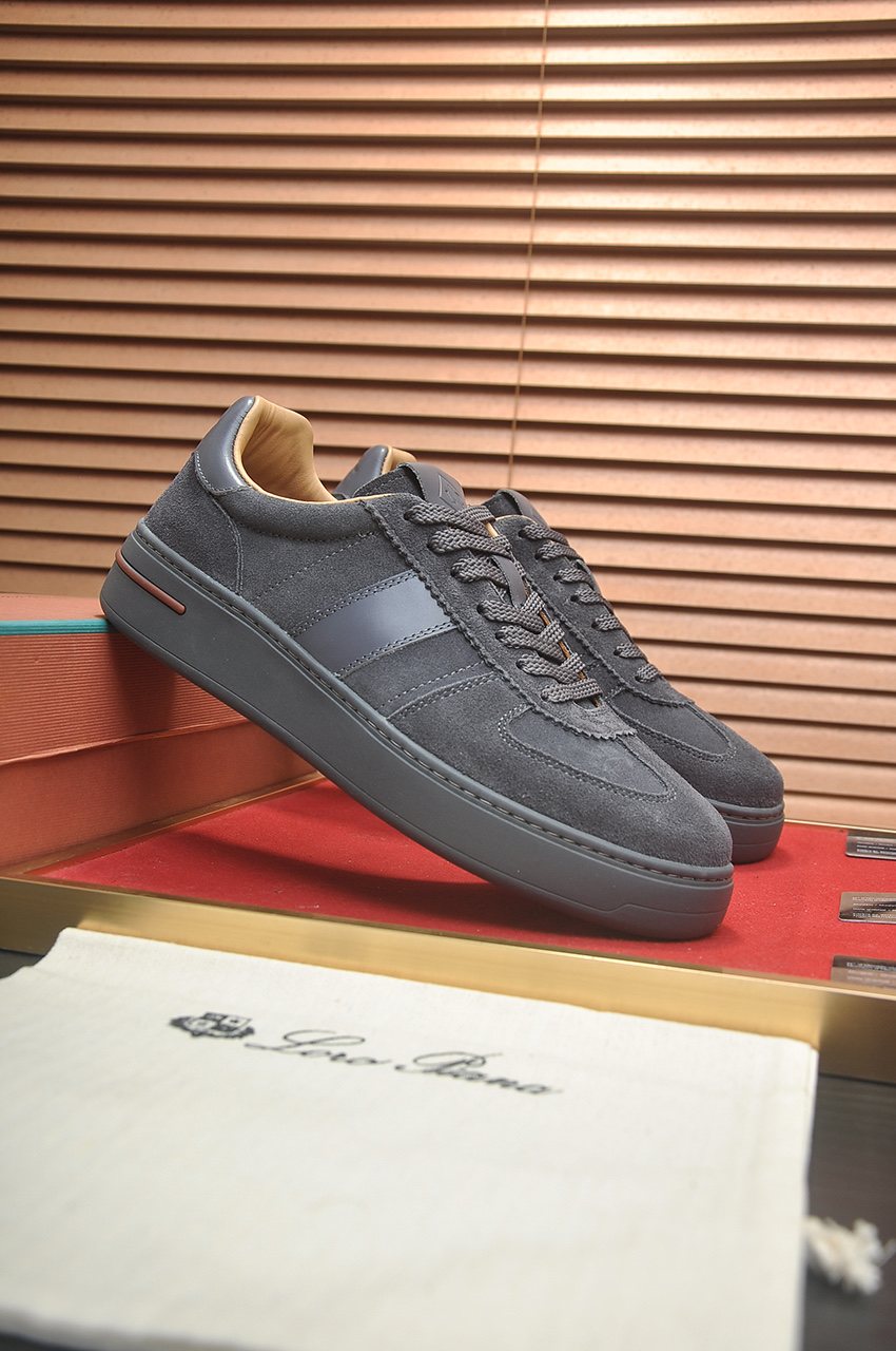 Loro Piana Low-Top Lace-Up Sneakers — front
