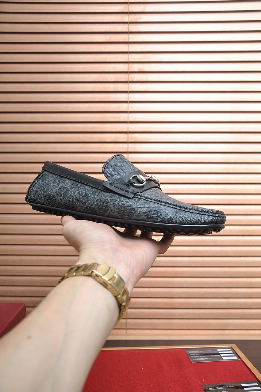 Gucci Monogram Horsebit Loafers — side