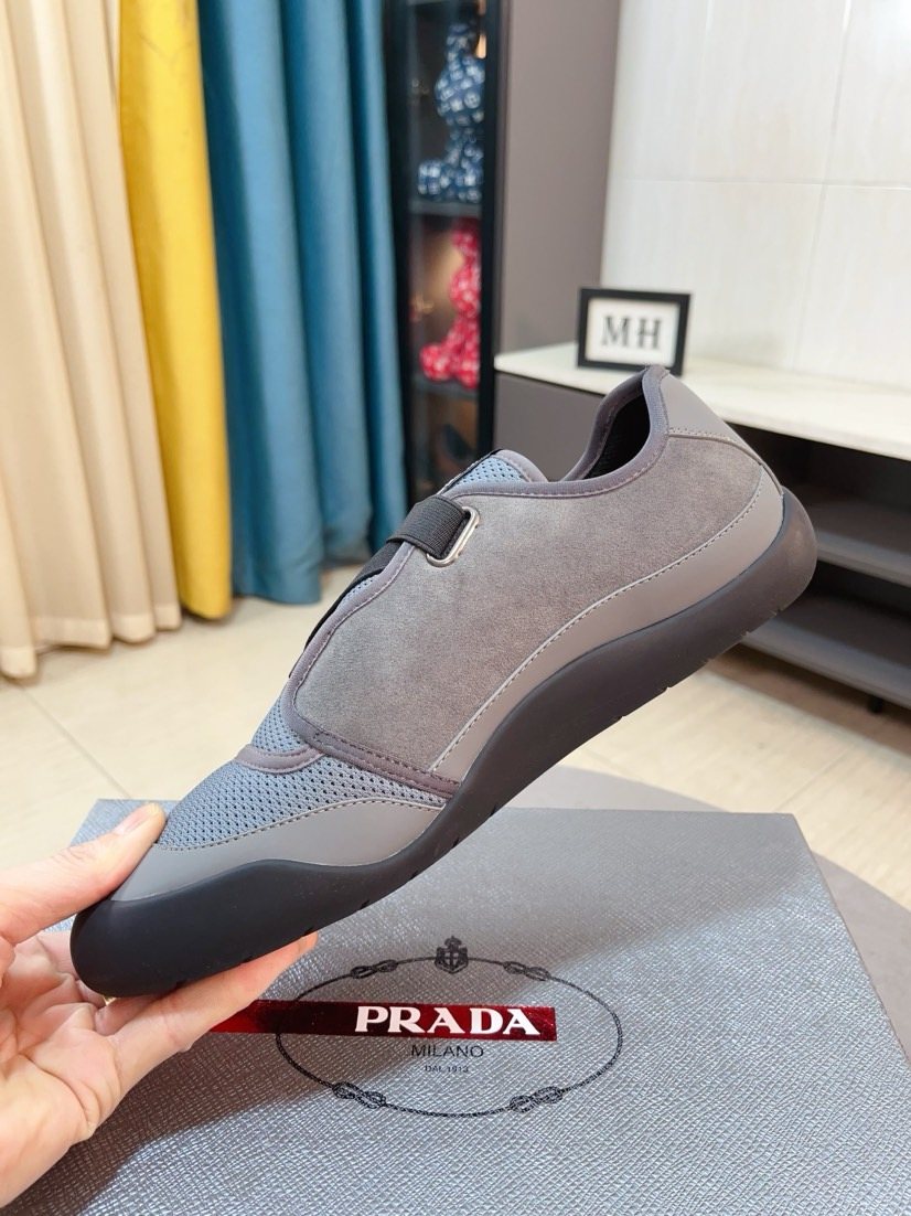 Prada Mesh Slip-On Sneakers — side