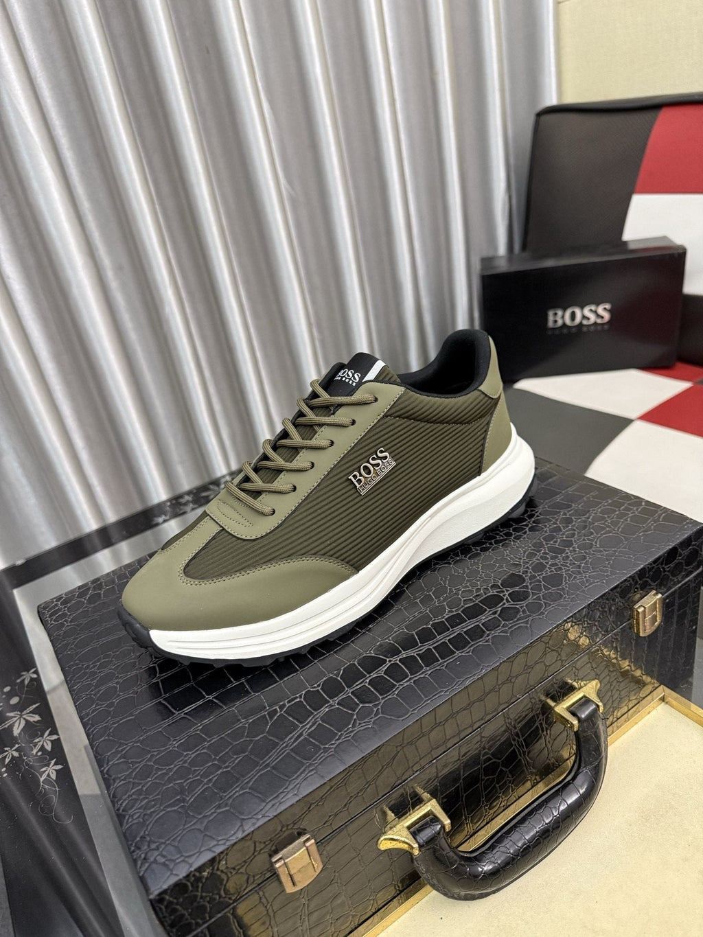 BOSS Mesh-Panel Low-Top Sneakers — hero
