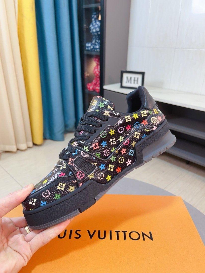 Louis Vuitton Multicolor Motif Low-Top Sneakers — side